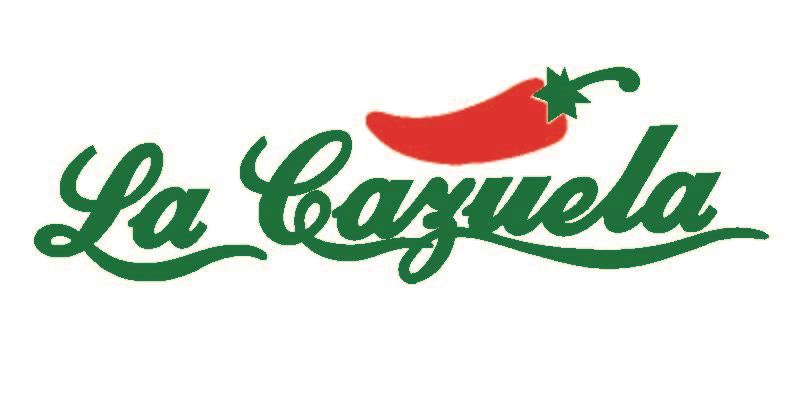 La Cazuela stylized text with red pepper